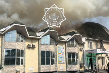 Фотография к новости: Крупный пожар в здании потушили в Алматы