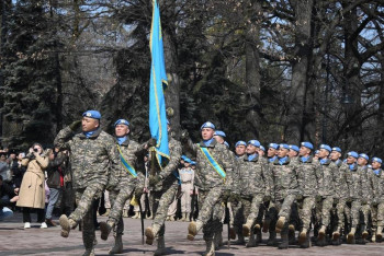 Фотография к новости: Казахстанских военнослужащих проводили на Голанские высоты