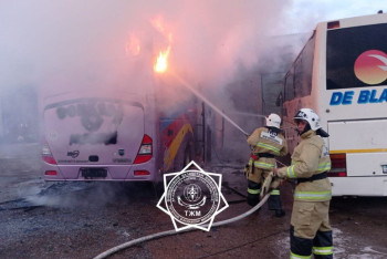 Фотография к новости: Пожар в автобусе произошёл в Шымкенте