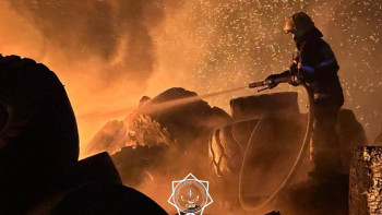 Фотография к новости: В Астане тушат крупный пожар