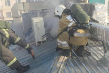 Фотография к новости: 14 человек эвакуировали из-за пожара в кафе в Кызылорде