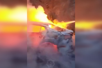 Фотография к новости: Автомобиль сгорел на трассе в ВКО