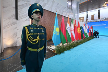 Фотография к новости: Реджеп Тайип Эрдоган прибыл во Дворец Независимости для участия в заседании "ШОС плюс"