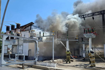 Фотография к новости: Кровля трансформаторной подстанции загорелась в селе Жамбылской области