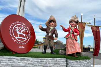 Фотография к новости: Символы Всемирных Игр Кочевников появились на столичных улицах