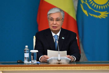 Фотография к новости: Касым-Жомарт Токаев и Дени Сассу-Нгессо провели брифинг для представителей СМИ