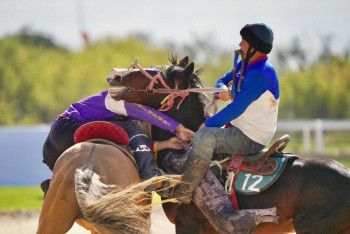 Фотография к новости: Казахстанцы завоевали "серебро" в кокбору на Всемирных играх кочевников