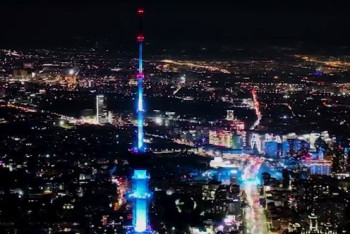 Фотография к новости: Телебашня "Кок-Тобе" засияла праздничным освещением в честь Дня Республики