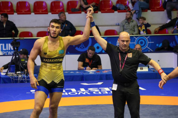 Фотография к новости: Ризабек Айтмухан прорвался в финал чемпионата мира в Албании