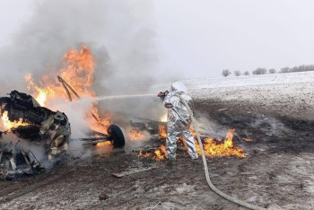 Фотография к новости: Вертолёт Минобороны разбился в Актюбинской области