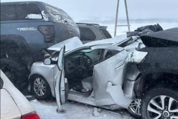 Фотография к новости: Крупное ДТП в Акмолинской области: 95 машин убраны с места аварии