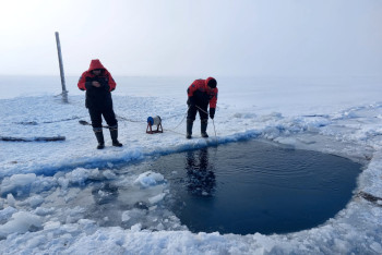 Фотография к новости: Автомобиль с людьми провалился под лёд в Карагандинской области