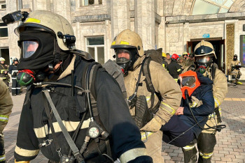 Фотография к новости: Условный пожар потушили на вокзале в Алматы