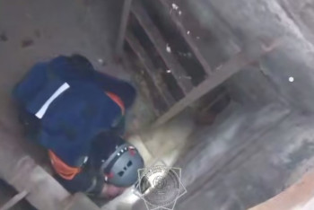 Фотография к новости: Двух щенков спасли из колодца сотрудники МЧС в Семее