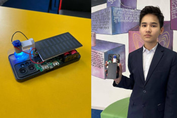 Фотография к новости: Восьмиклассник из Астаны создал устройство для зарядки телефонов без электричества