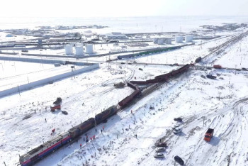Фотография к новости: Авария на железной дороге в Атырауской области: поездам снова открыли движение