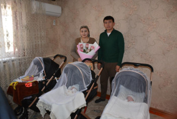 Фотография к новости: Тройня родилась у учителя математики в Туркестанской области