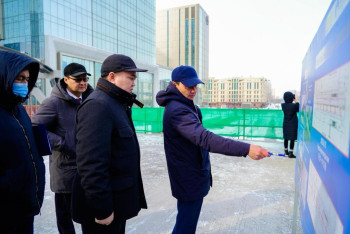 Фотография к новости: Ход строительства LRT проверил аким Астаны