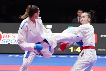 Фотография к новости: Молдир Жанбырбай завоевала серебро на турнире Премьер-лиги по карате в Ханчжоу