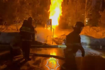 Фотография к новости: Газгольдер загорелся во дворе одного из домов в Астане