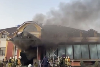 Фотография к новости: Пожар в двухэтажном кафе потушили в Шымкенте