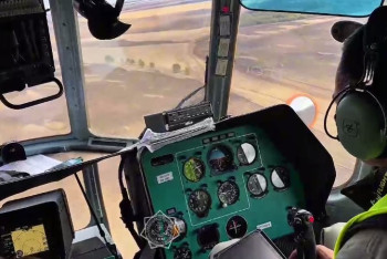 Фотография к новости: Берик Уали на вертолёте обследовал место природного пожара в области Абай