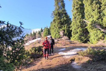Фотография к новости: Покорявших вершину Кумбель туристов спасли в горах Алматы