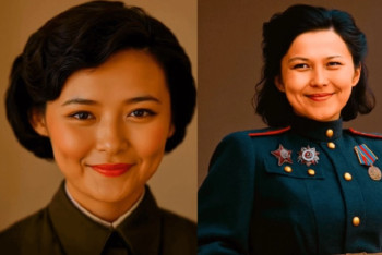 Фотография к новости: Казахстанцы оживили образы легендарных участниц ВОВ