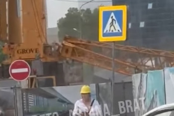 Фотография к новости: Очередной инцидент на ЛРТ: в соцсетях обсуждают падение на стройке