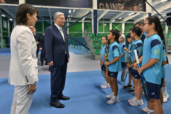 Фотография к новости: Токаев посетил теннисный центр "Даулет"