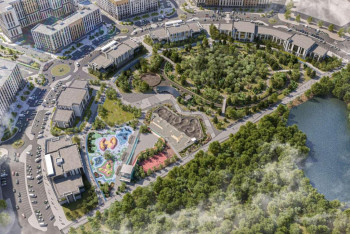 Фотография к новости: В Астане строят новый парк с прудом, амфитеатром и спортивными зонами