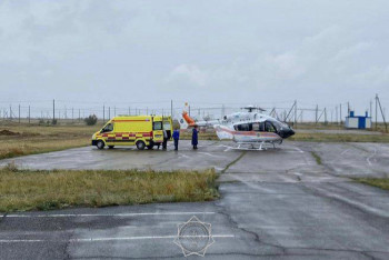 Фотография к новости: Вертолёт "Казавиаспас" доставил новорождённого из Экибастуза в Павлодар