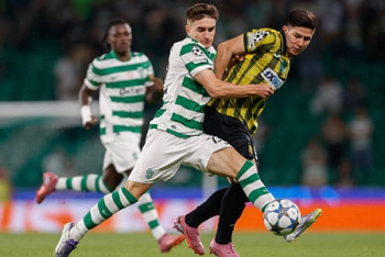 Фотография к новости: Первый тайм "Спортинга" и "Кайрата" завершился со счётом 1:0