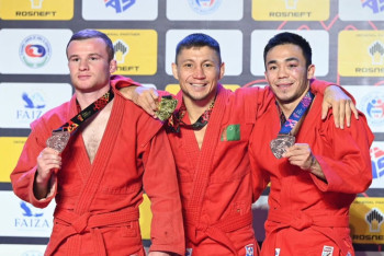 Фотография к новости: Казахстанский гвардеец завоевал бронзу на Кубке мира по самбо