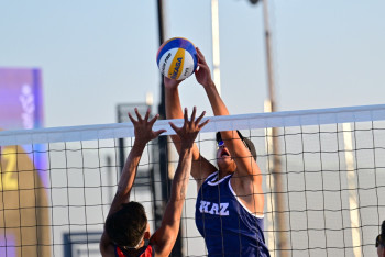 Фотография к новости: Юношеская Азиада: казахстанцы одержали две победы в пляжном волейболе