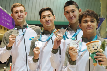 Фотография к новости: Мужская сборная Казахстана по плаванию завоевала серебро Игр исламской солидарности