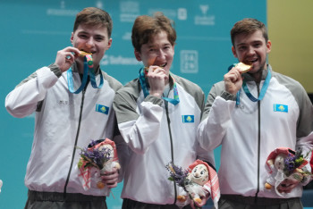 Фотография к новости: Хотели выиграть именно в команде — теннисисты сборной  Казахстана о золоте Исламских игр