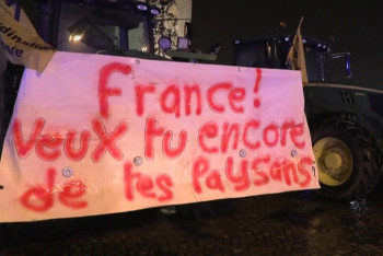 Фотография к новости: Фермеры на тракторах протестуют в Париже