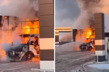 Фотография к новости: Пожар вспыхнул на газовой станции в Актобе