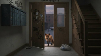 Фотография к новости: Дикая лиса забежала в подъезд жилого дома в Рудном