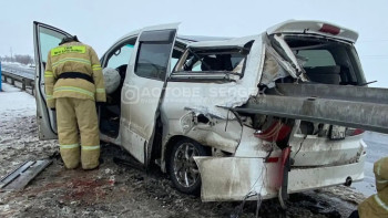 Фотография к новости: Отбойник пробил автомобиль в ДТП на трассе в Актюбинской области