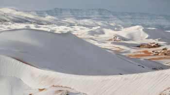 Фотография к новости: В пустыне Сахара выпал снег
