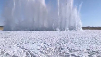 Фотография к новости: 900 квадратных метров льда взорвали в СКО