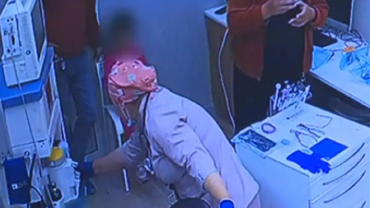  Запись с камер в кабинете стоматолога. Кадр из видео: Седьмой канал