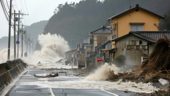 Фотография к новости: В Японии после землетрясения объявили предупреждение о риске нового удара