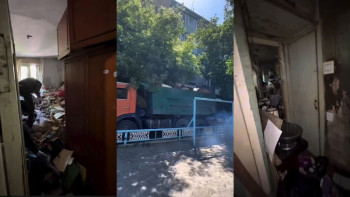 Фотография к новости: Десять КамАЗов мусора вывезли из квартиры жительницы Семея