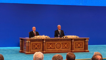 Фотография к новости: Токаев и Путин заложили капсулу будущего центра "Казахстан – Сириус"