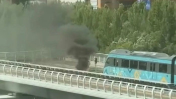 Фотография к новости: Возгорание на линии  LRT произошло в Астане