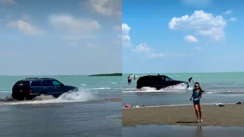 Фотография к новости: Водителя арестовали после опасной езды по берегу озера Балхаш