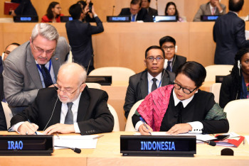 Фотография к новости: Разработанный Казахстаном Кодекс поведения по достижению мира, свободного от терроризма подписан в ООН  